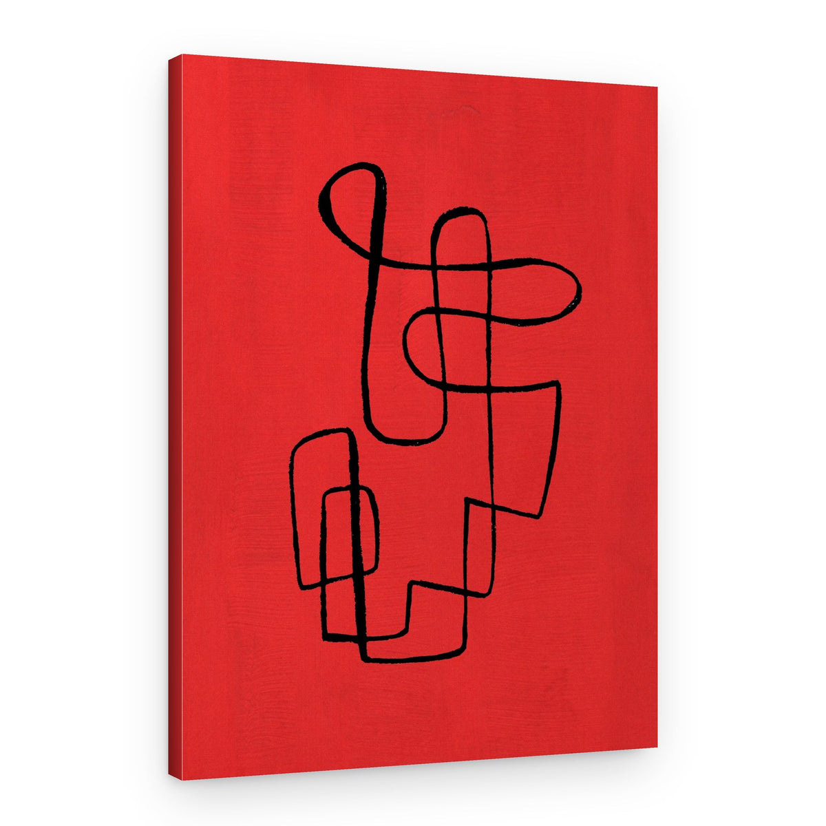 Bold Red Abstract Line – Canvas Print