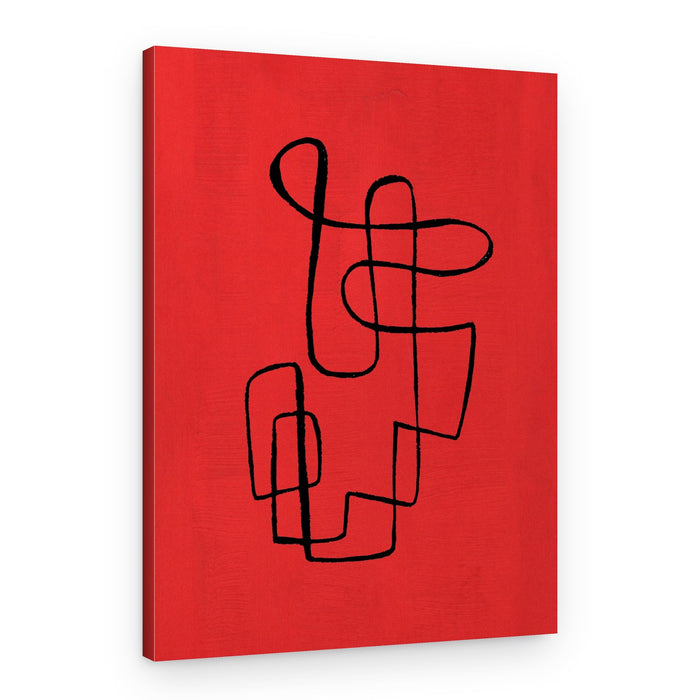 Bold Red Abstract Line – Canvas Print