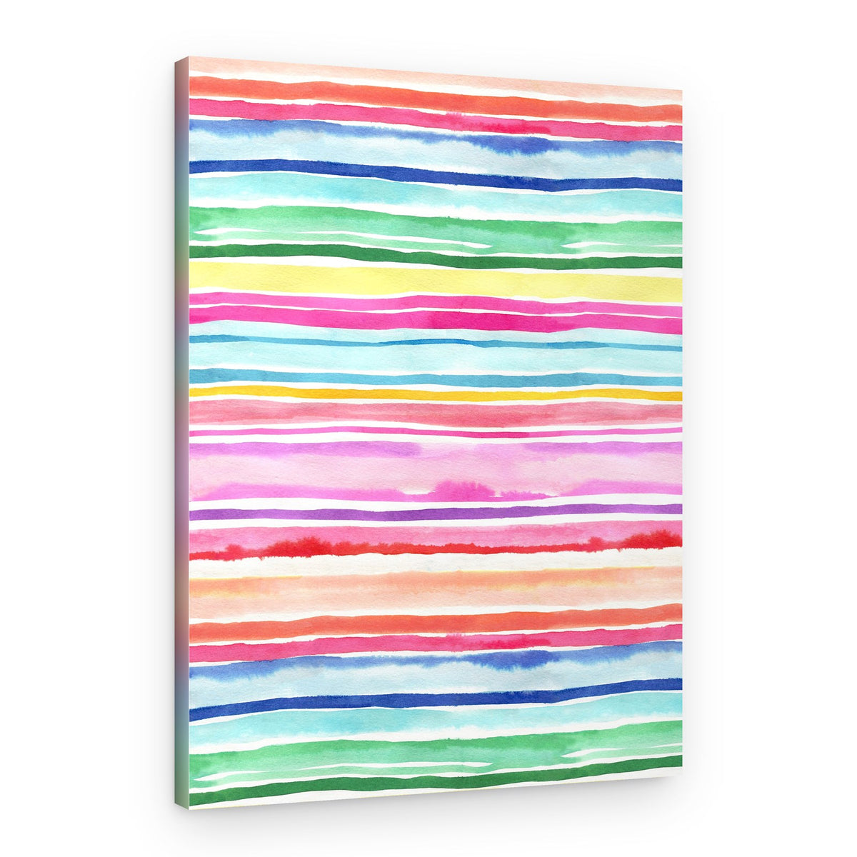 Colorful Watercolor Stripes – Canvas Print
