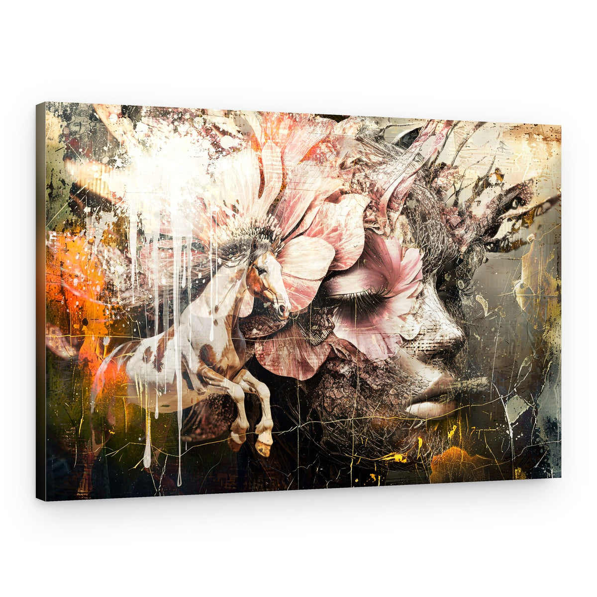 Floral Fantasy Horse Dream – Canvas Print