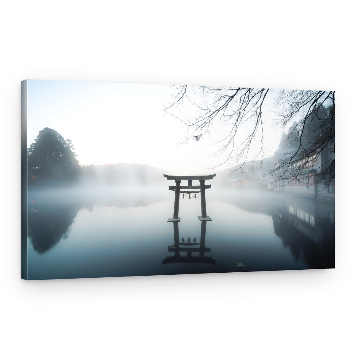 Misty Torii Gate Reflection – Canvas Print