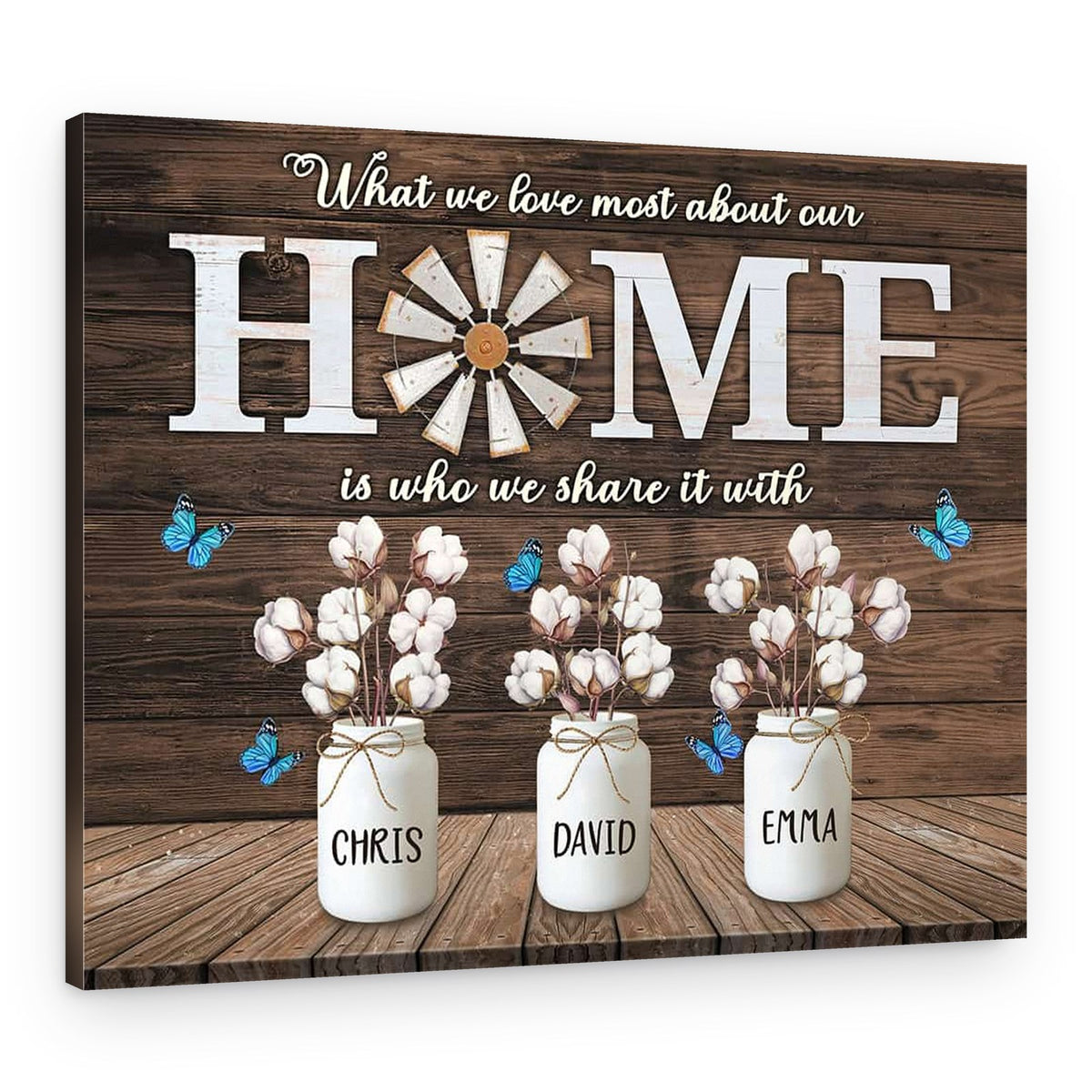 What We Love Most About Our Home Canvas Print – Canvas Print – 3 Members