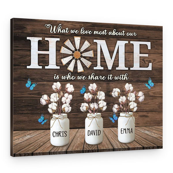 What We Love Most About Our Home Canvas Print