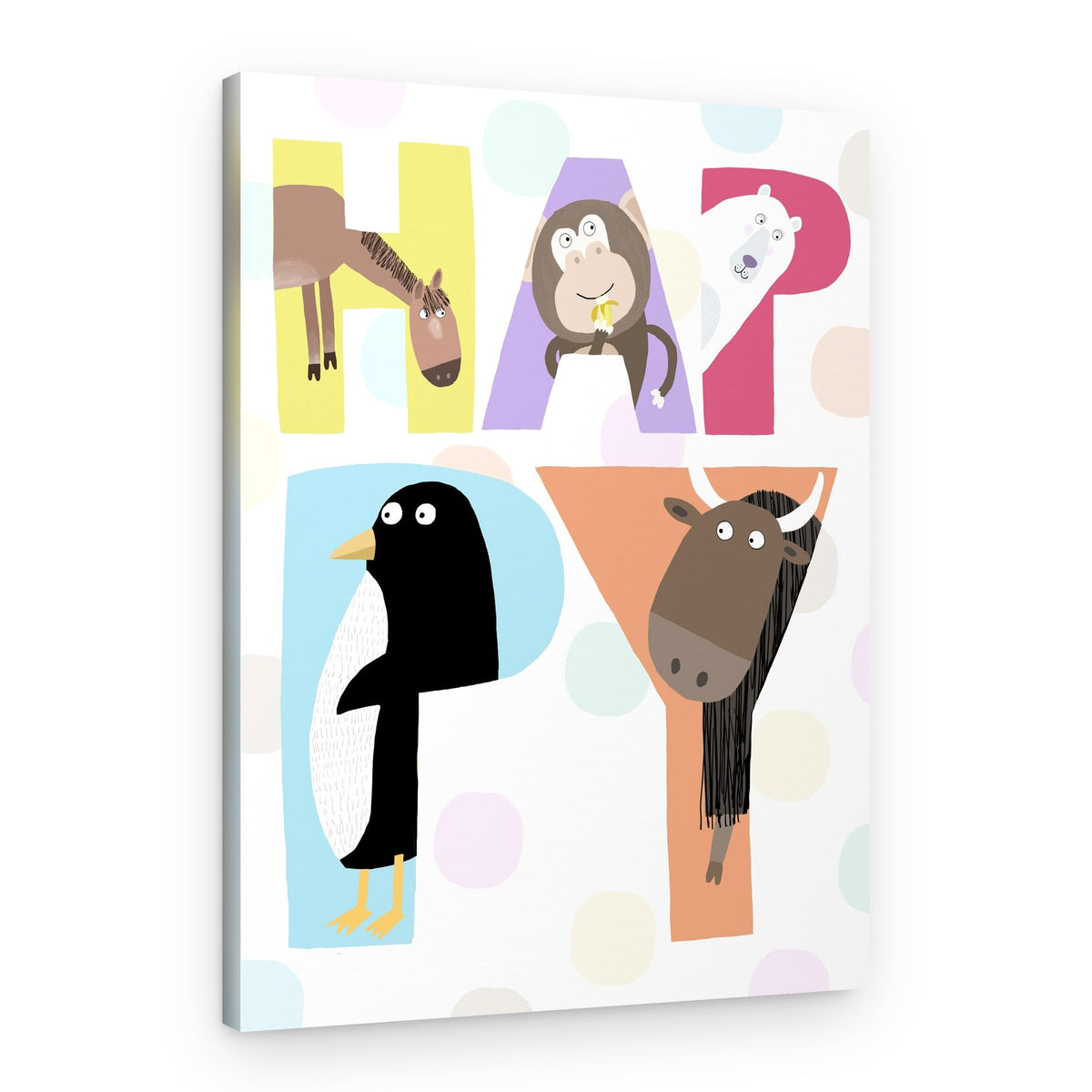 Happy Animal Letters – Canvas Print