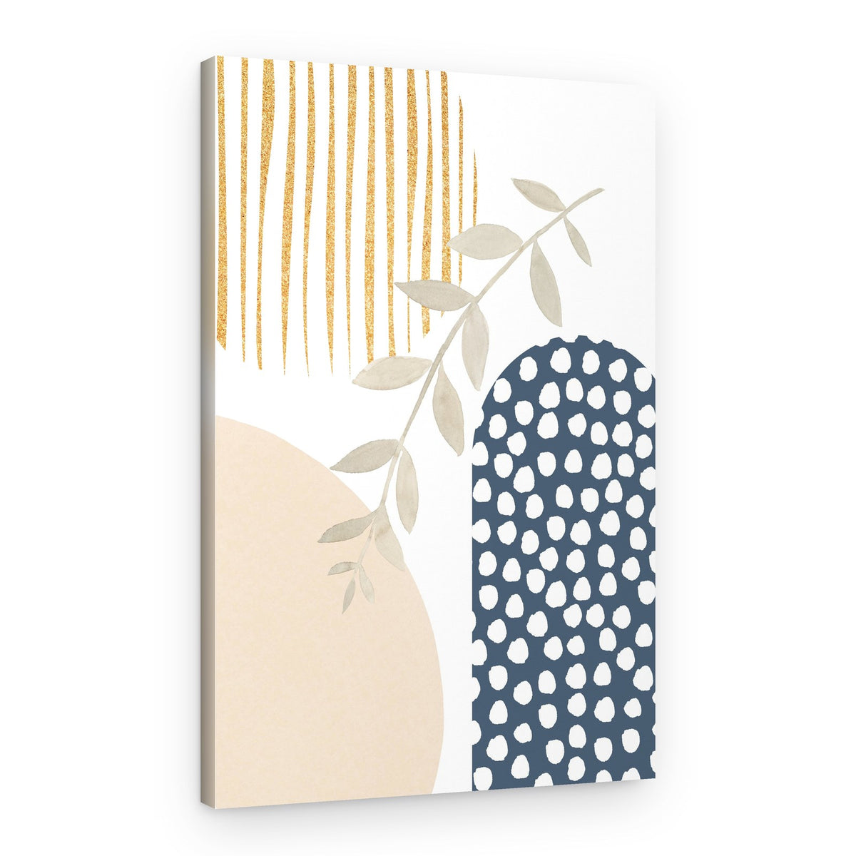 Abstract Gold Botanical Design – Canvas Print