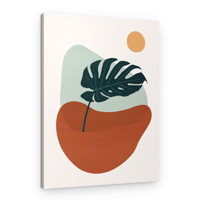 Monstera Leaf Boho Sun – Canvas Print