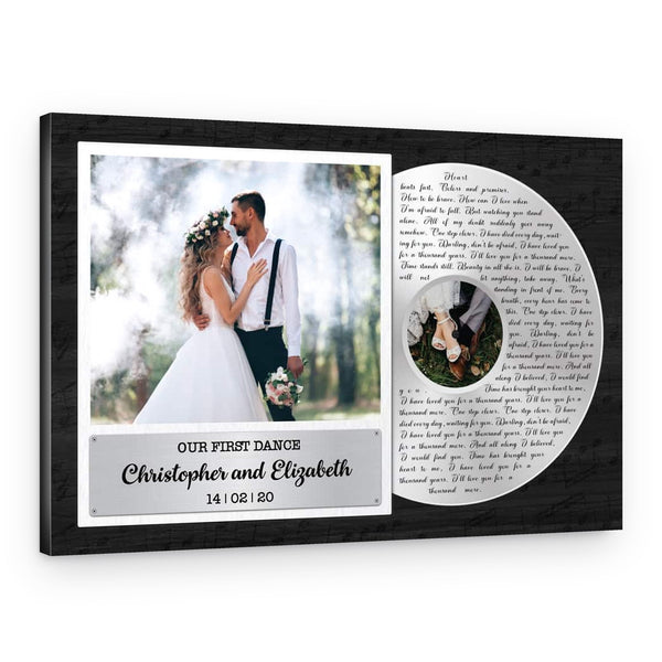 First Dance Photo Song Lyrics Custom Song Album Canvas Print