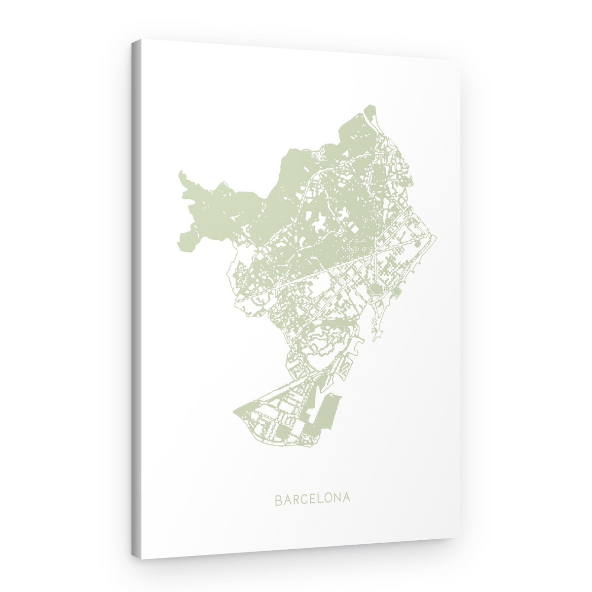 Minimal Barcelona Map – Canvas Print