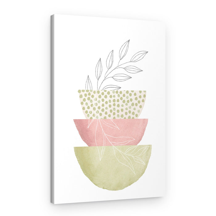 Stacked Botanical Shapes – Canvas Print