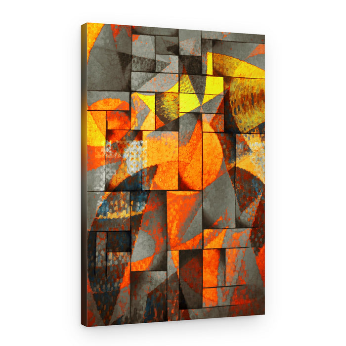 Vibrant Geometric Orange Blocks – Canvas Print