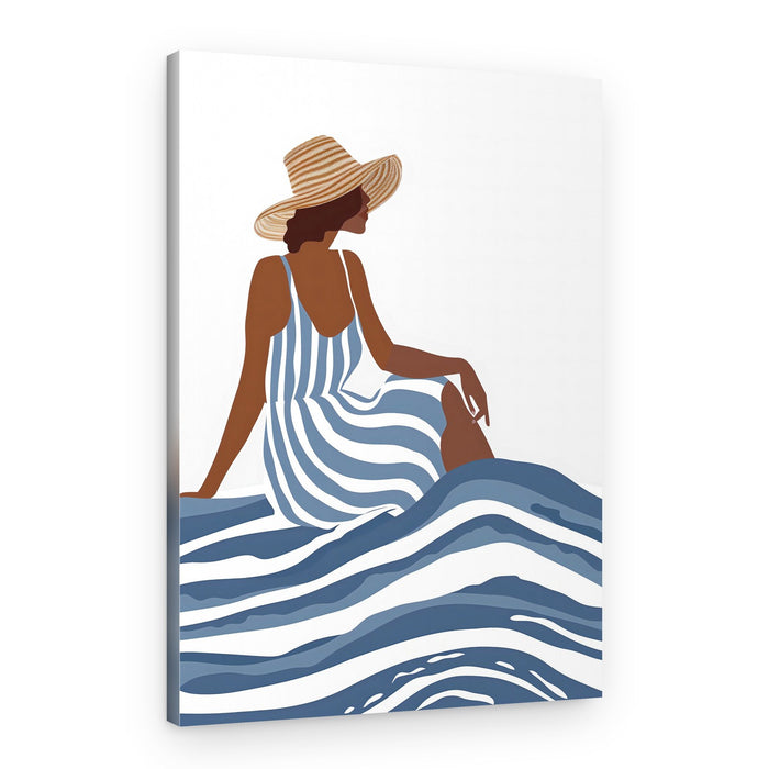 Summer Woman on Waves – Canvas Print