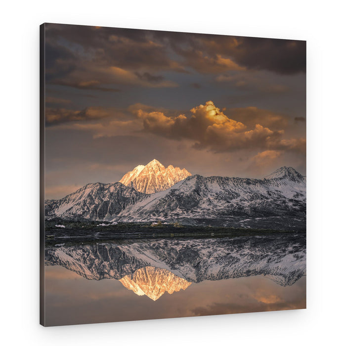 Golden Peaks Reflection – Canvas Print
