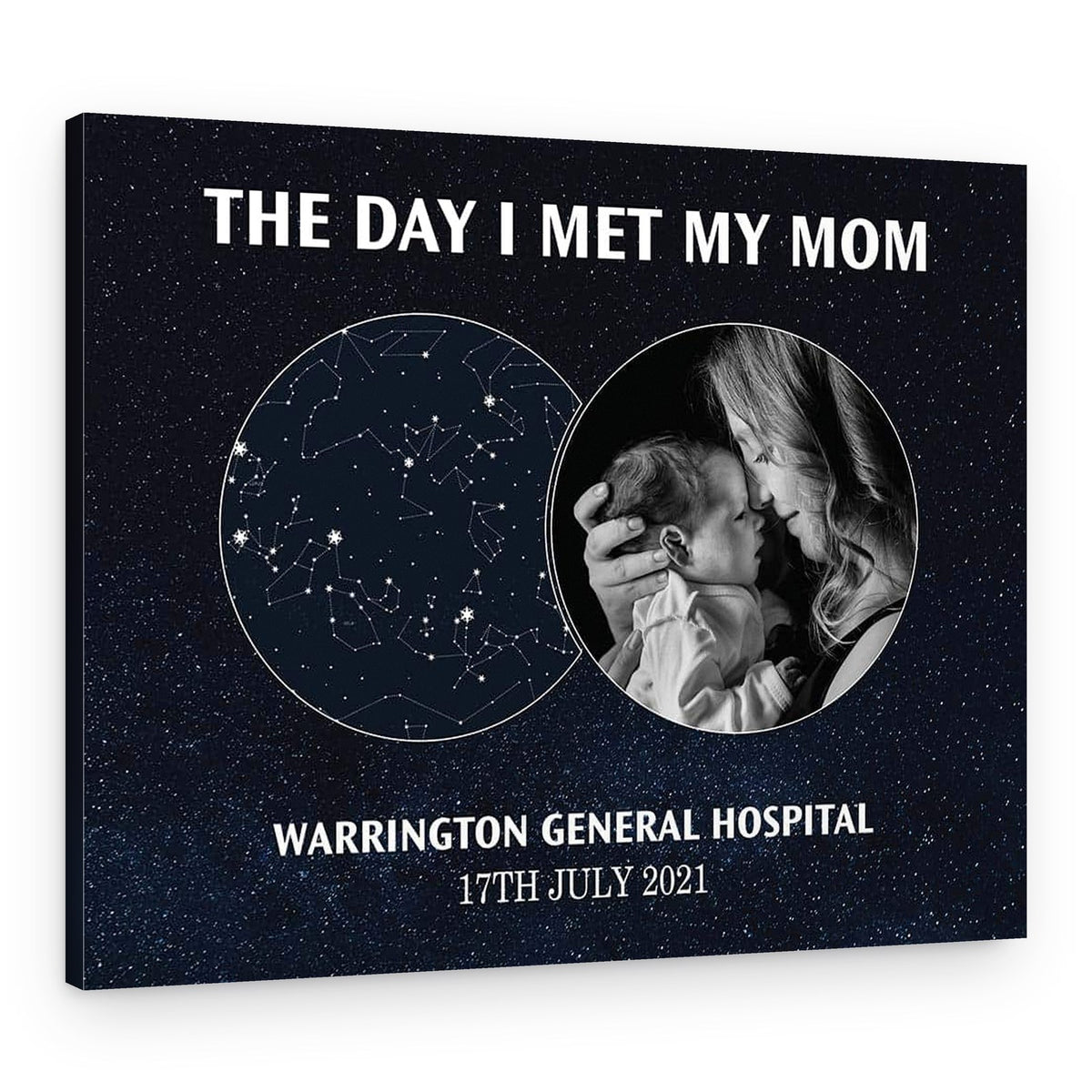 The Day I Met My Mom Star Map And Photo Canvas Print – Canvas Print – Design A