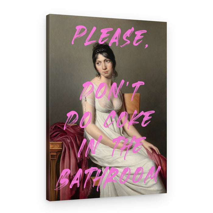 Elegant Portrait Humorous Warning – Canvas Print
