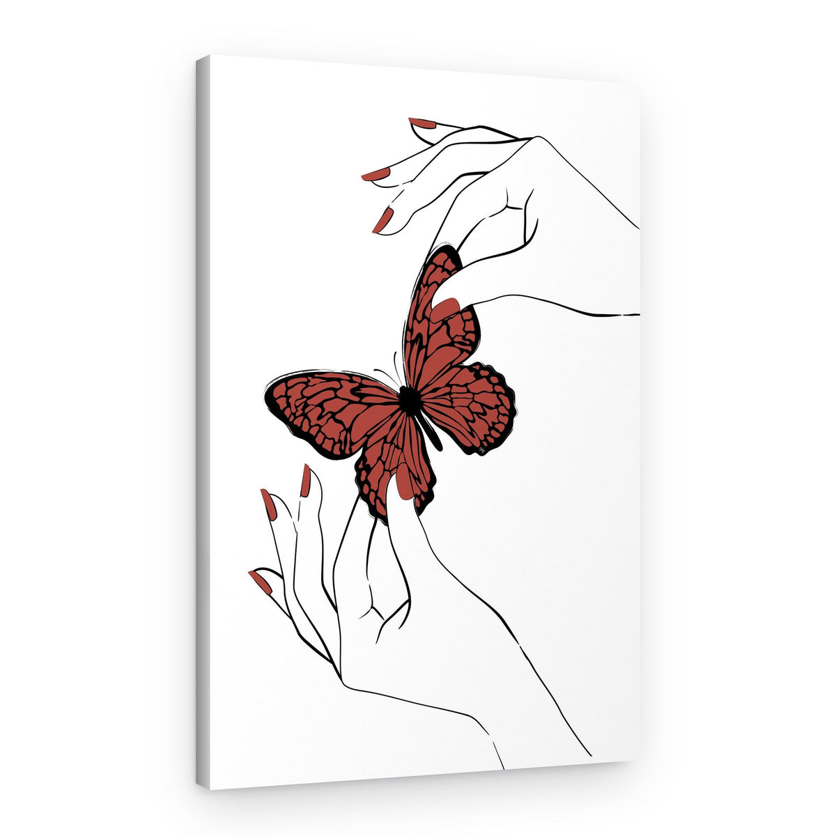 Delicate Butterfly Hands – Canvas Print