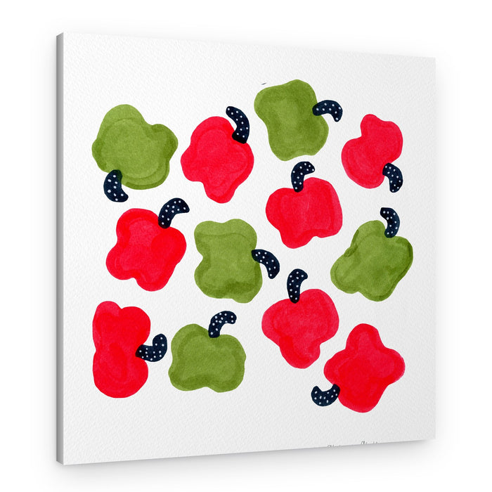 Playful Polka Peppers – Canvas Print