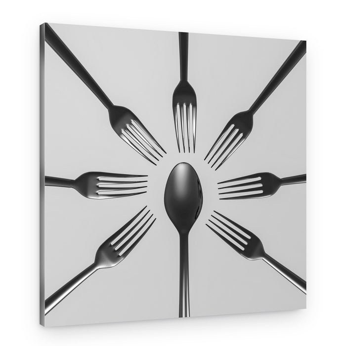 Radial Forks And Spoon – Canvas Print