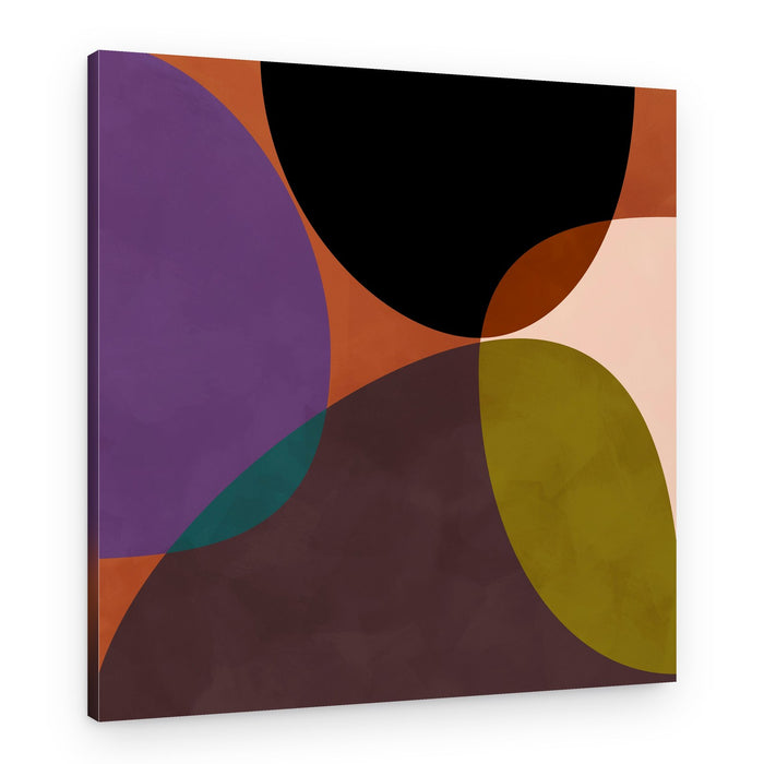 Mid Circles Terracotta Blck2 – Canvas Print