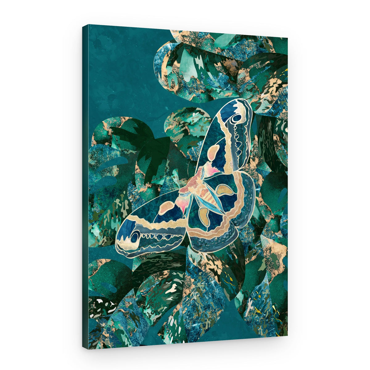 Vibrant Moth Jungle – Canvas Print