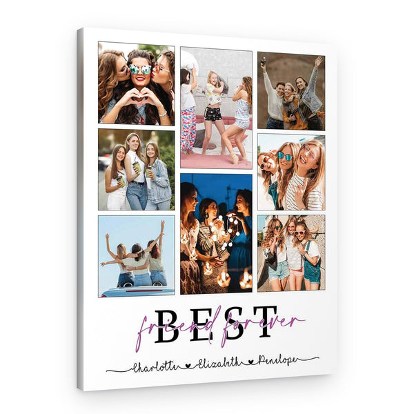 Best Friends Forever Custom Photo Collage Canvas Print