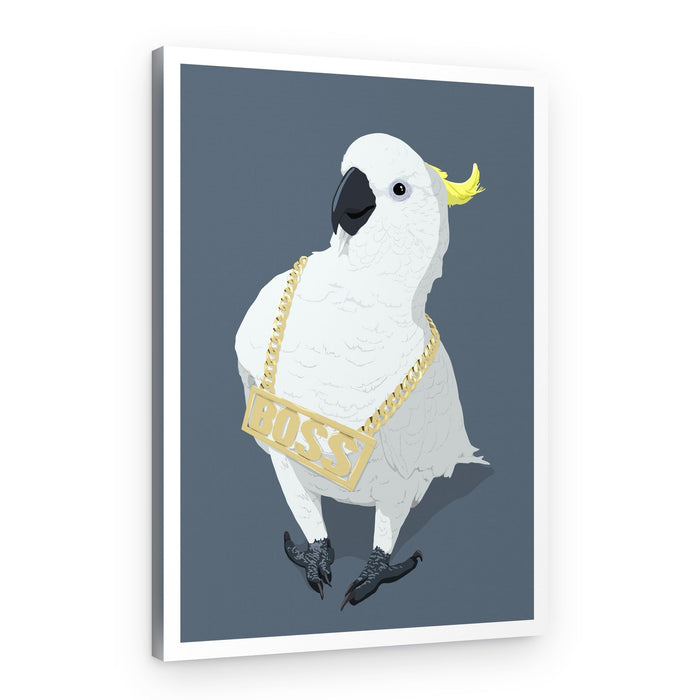 Boss Cockatoo Gold Chain – Canvas Print