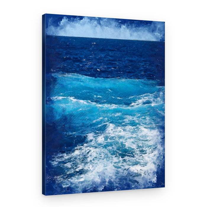 Deep Blue Ocean Waves – Canvas Print