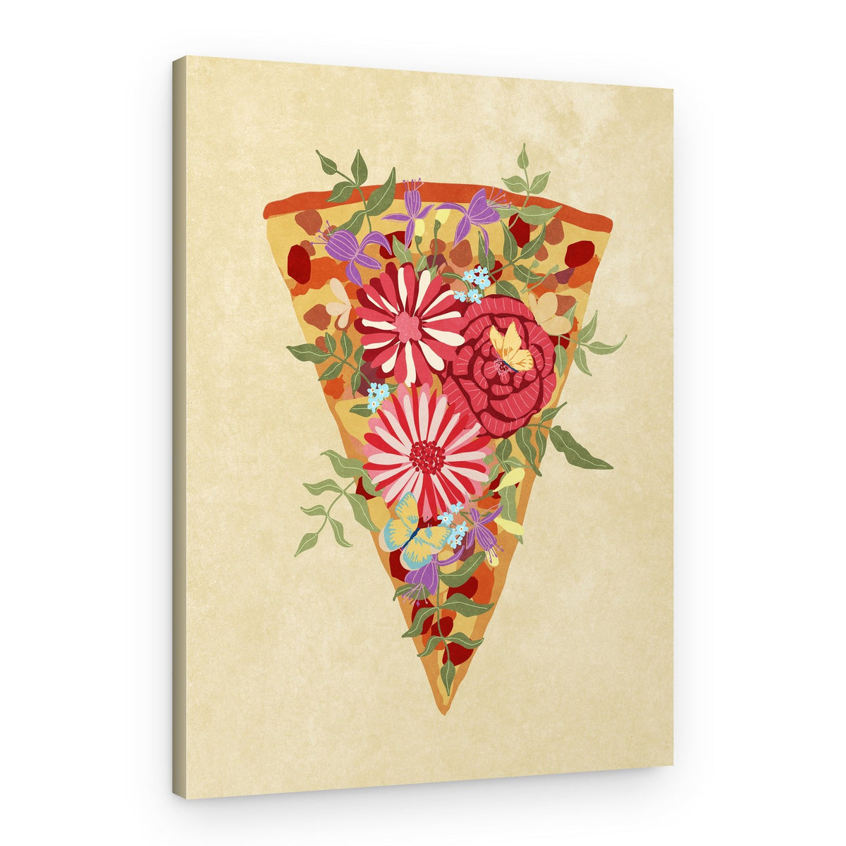 Slice of flower pizza – Canvas Print