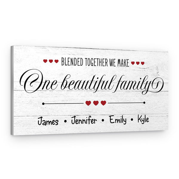 Blended Together We Make One Beautiful Family Canvas Print