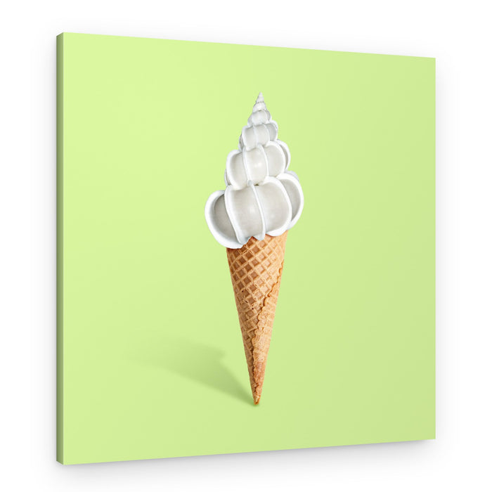 Swirled Ice Cream Cone – Canvas Print