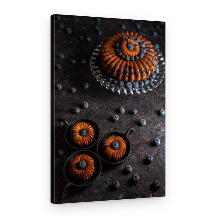Moody Blueberry Cake – Canvas Print