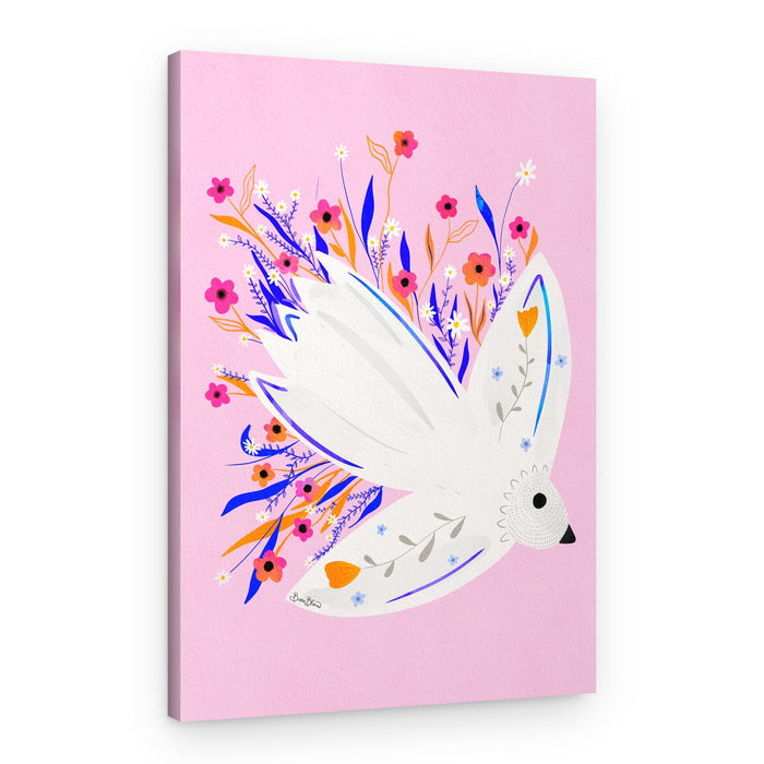 Peaceful Floral Dove – Canvas Print