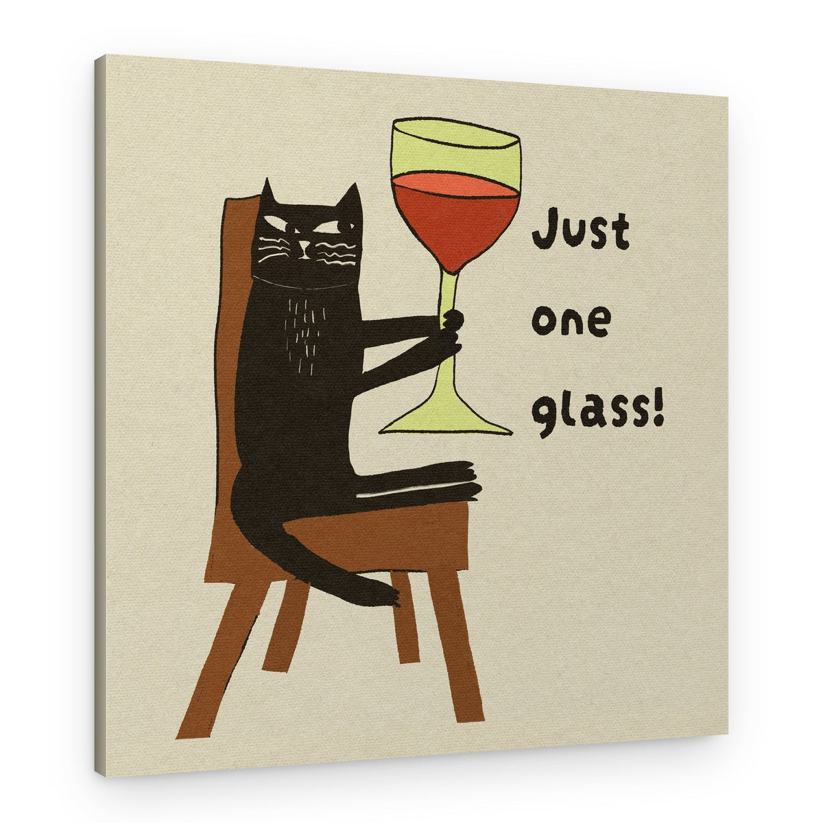Just One Glass Cat – Canvas Print