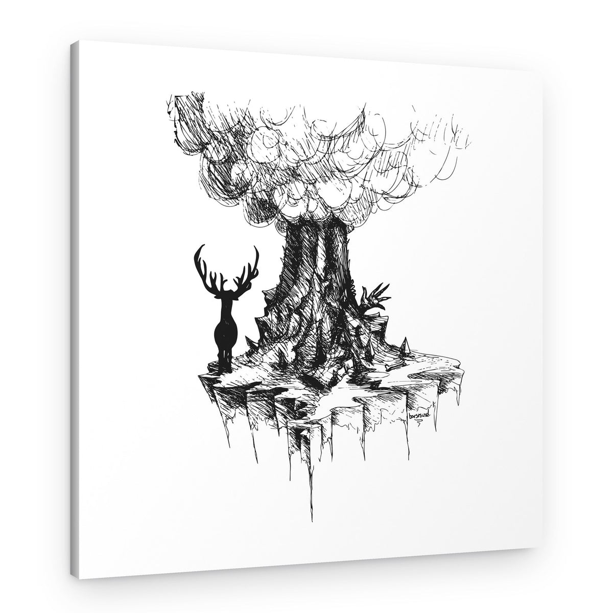 Mystical Deer Island – Canvas Print