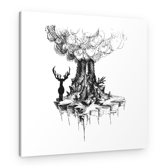 Mystical Deer Island – Canvas Print
