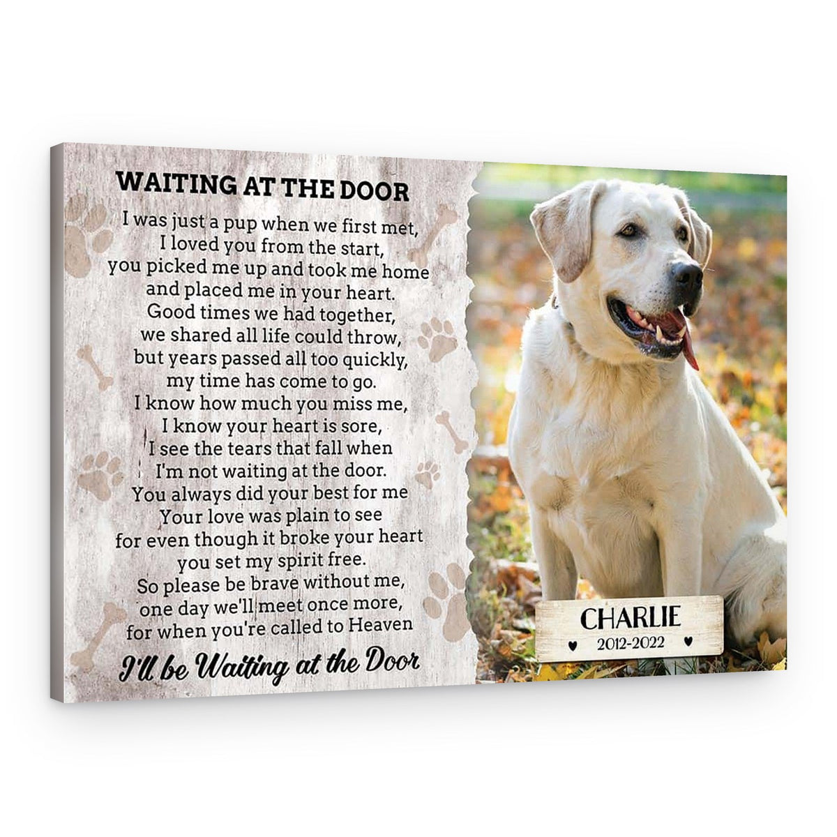 I Will Be Waiting At The Door Memorial Canvas Print – Canvas Print