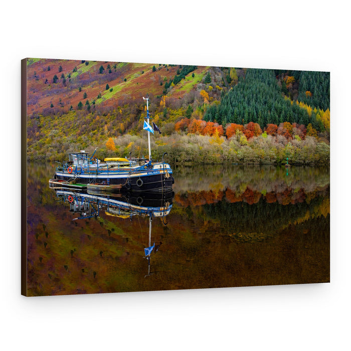 Autumn Boat Reflection – Canvas Print