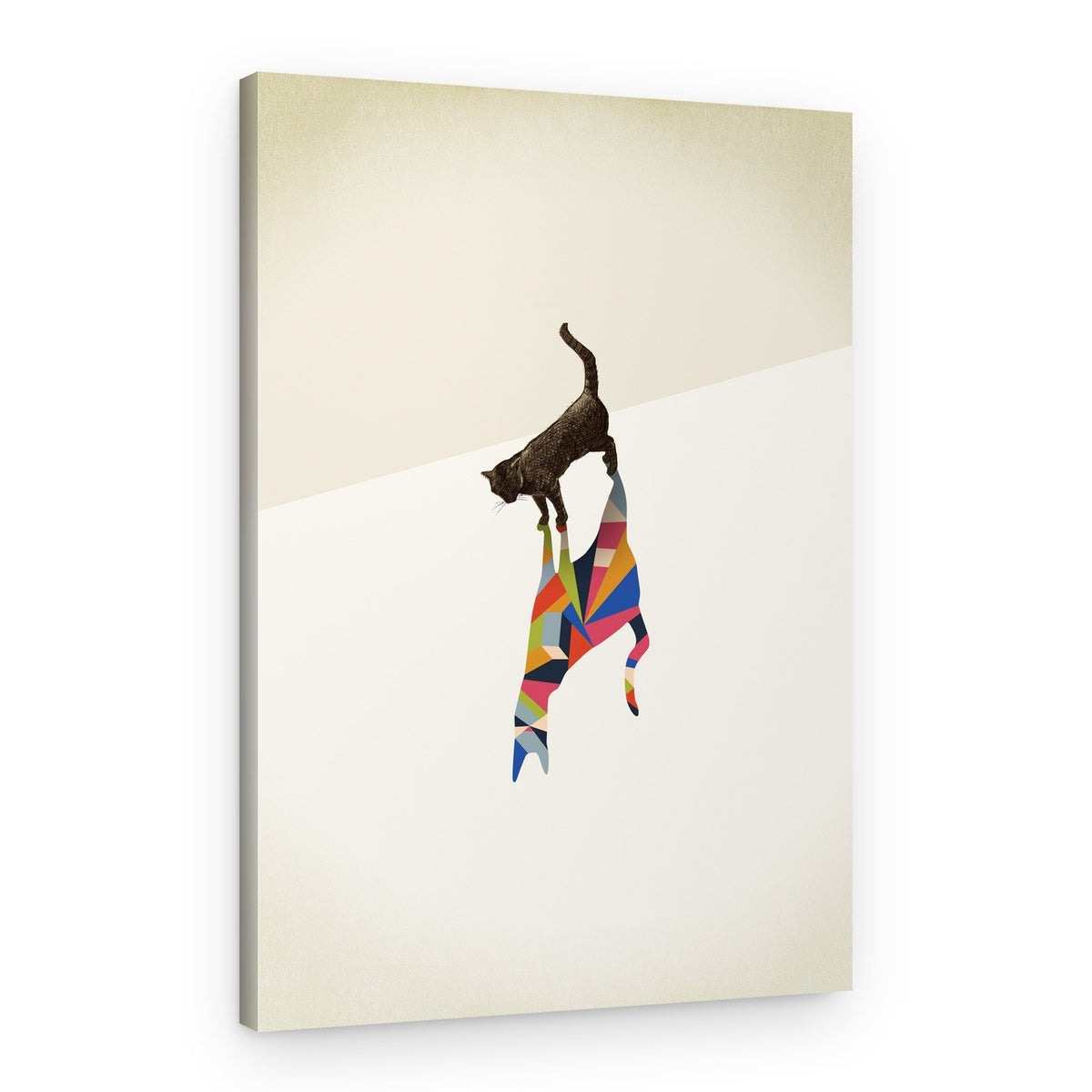 Geometric Cat Reflection – Canvas Print