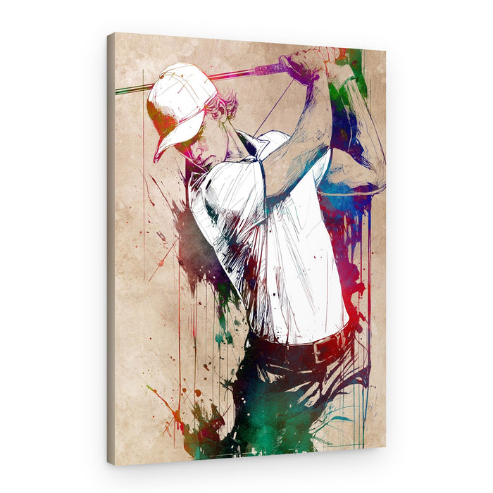 Vibrant Golf Swing – Canvas Print
