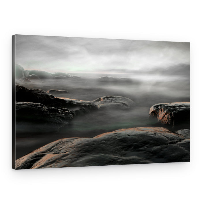 Misty Rocky Shore – Canvas Print