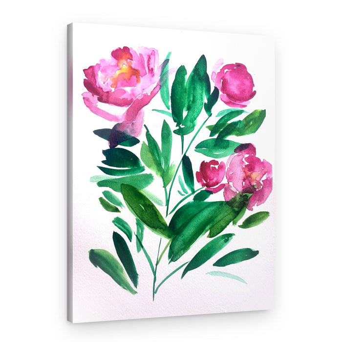 Vibrant Watercolor Flowers – Canvas Print
