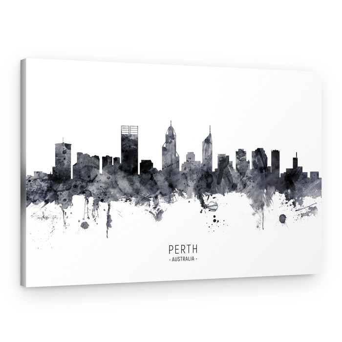 Perth Skyline Watercolor – Canvas Print