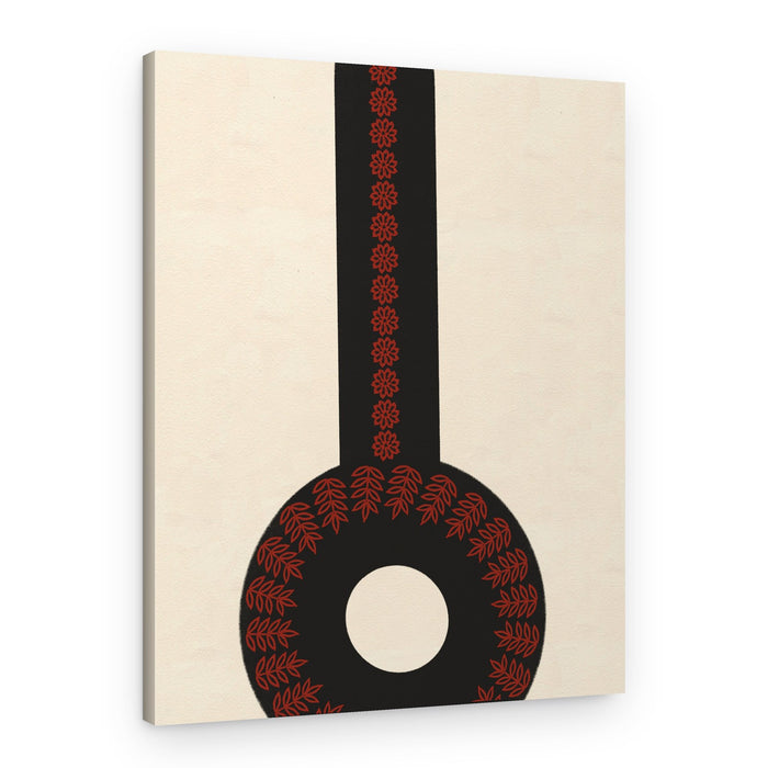 Black Floral Geometric Shape – Canvas Print