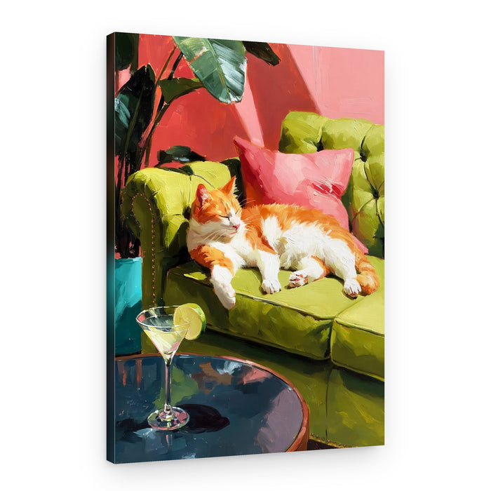 Sunny Cat Martini – Canvas Print