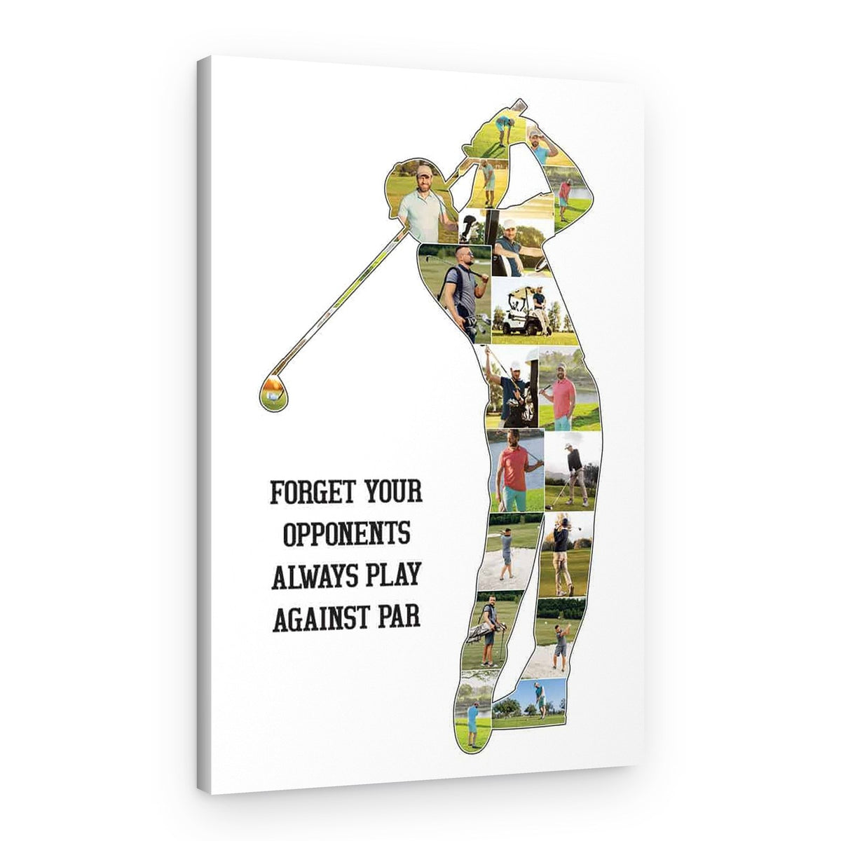 Personalized Golf Gift Photo Collage Canvas Print – Canvas Print – Design A