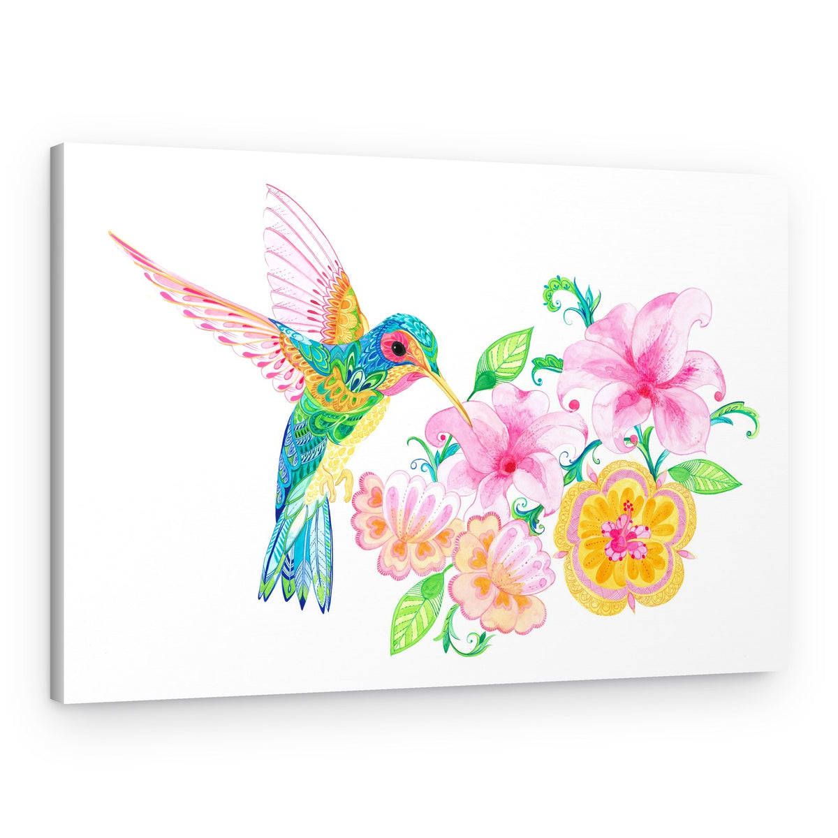Patterned Hummingbird – Canvas Print