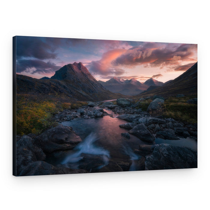 Twilight Mountain River – Canvas Print