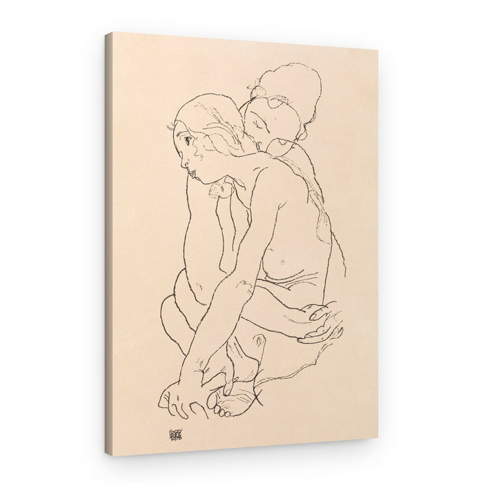Woman and Girl Embracing 1918 – Canvas Print