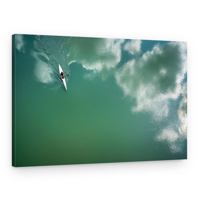 Serene Kayak Reflection – Canvas Print
