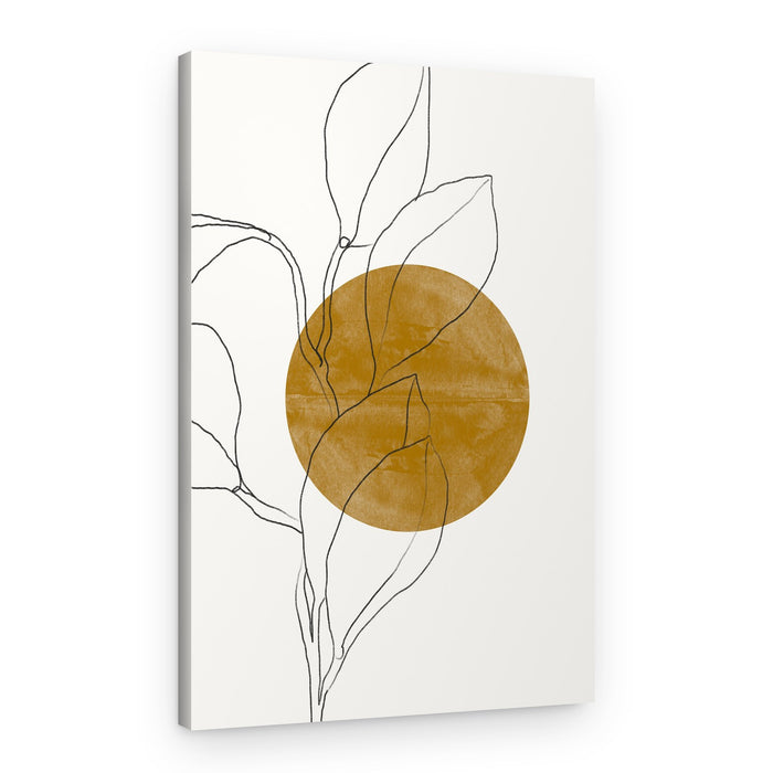 Earthy Line Leaves – Canvas Print