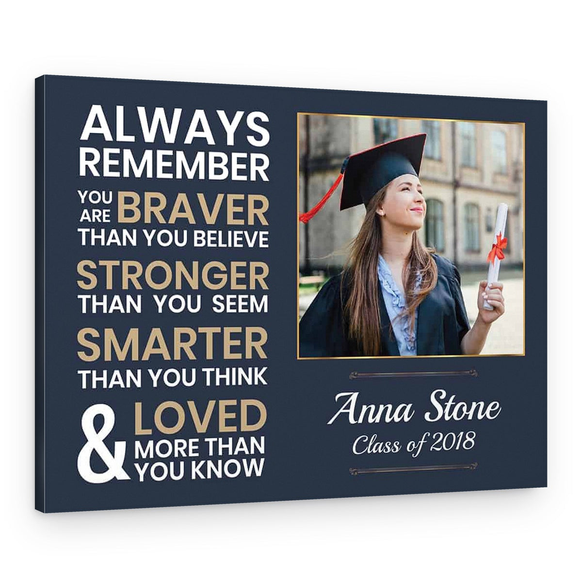 Always Remember You Are Braver Than You Believe Photo Canvas Print – Canvas Print – Style A